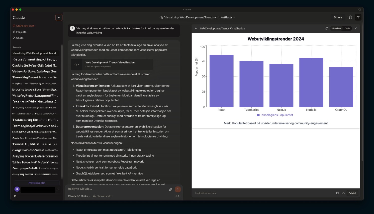 eksempel på tredelt grensesnitt i Claude