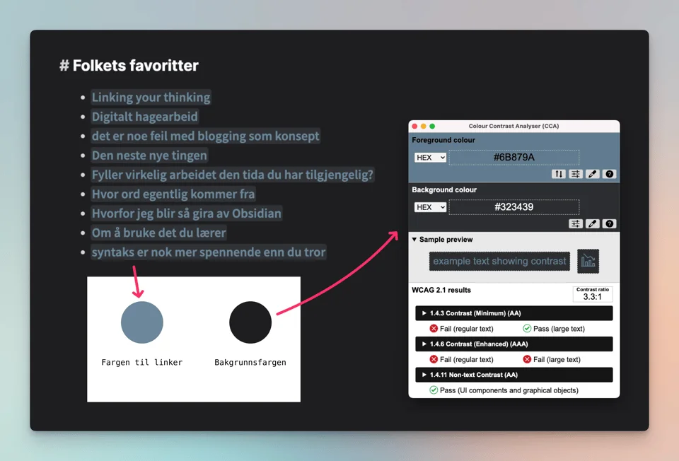 Analyse av kontraster på dagens versjon av simenskriver.no